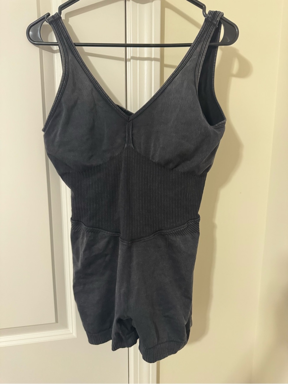 JoyLab Black V-Neck Seamless Sculpting Romper